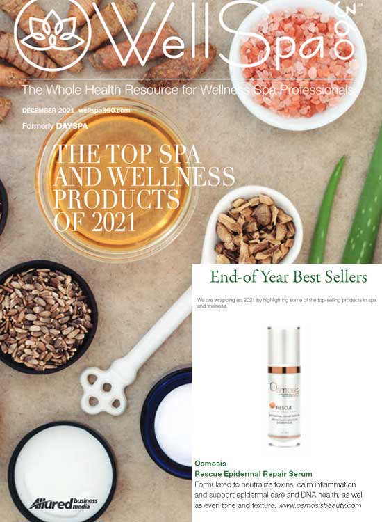 Osmosis Rescue featured in Wellspa 360 Best Sellers of 2021