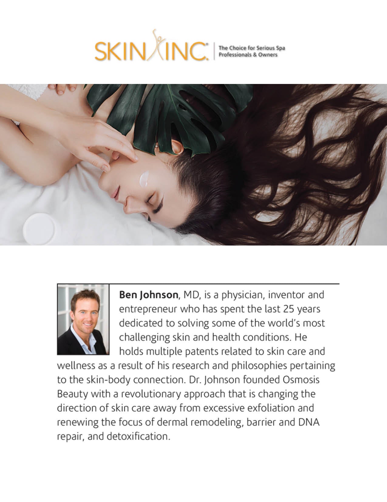 Dr Ben Johnson featured in Skin Inc talking about natural vs organic