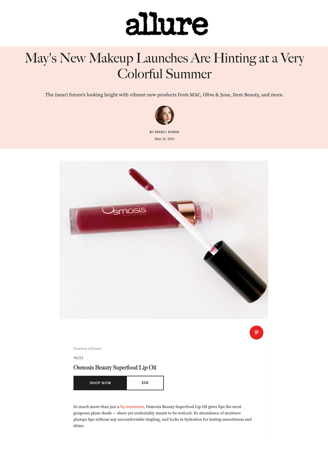 Allure Features Superfood Lip Oil